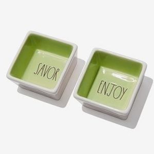 NIB RAE DUNN SAVOR & ENJOY SQUARE BOWL SET